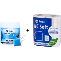 Berger 2+1 Sanit&auml;r Set inkl. Fresh Blue Sachets + WC Soft Toilettenpapier