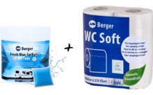 Produktbild Berger 2+1 Sanit&auml;r Set inkl. Fresh Blue Sachets + WC Soft Toilettenpapier