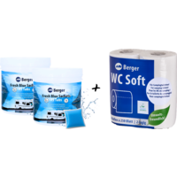 Berger 2+1 Bathroom Set, including Fresh Blue Sachets + WC Soft Toilet Paper
