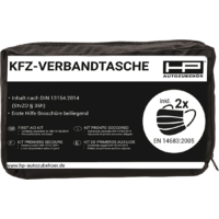 HP Auto-accessoires Eerste Hulptas voor in de auto inclusief 2x Mond- en Neusbeschermers Zwart
