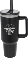 Camplife CampSteel Trinkflasche mit Strohhalm 1,2 l Smoke