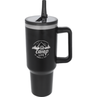 Camplife CampSteel Trinkflasche mit Strohhalm 1,2 l Smoke