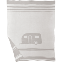 Primera Travel gebreide kampeerdeken 130 x 170 cm grijs/beige caravan