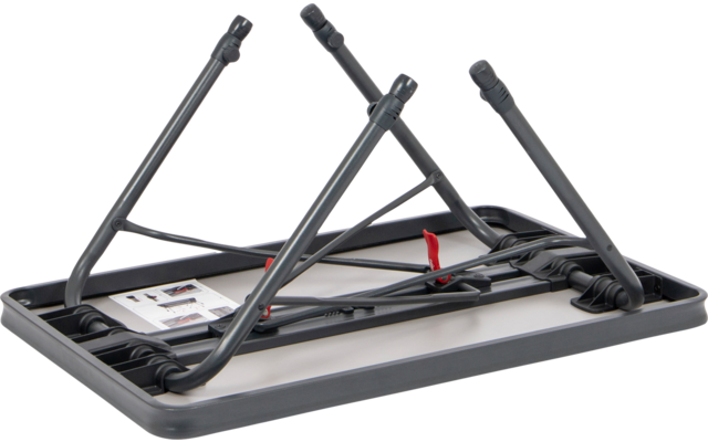 Klappbarer Präsentationsständer aus Metall und Kunststoff in Schwarz und Rot