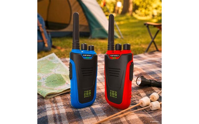 Product image Kidywolf Kidytalk Walkie-Talkies mit Taschenlampe 2 St&uuml;ck blau und rot 1