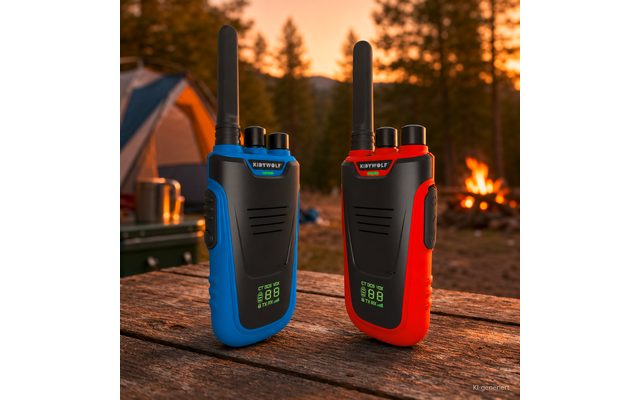 Produktbild Kidywolf Kidytalk Walkie-Talkies mit Taschenlampe 2 St&uuml;ck blau und rot 1