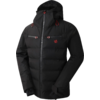Schwarze, gesteppte Winterjacke mit Kapuze und Reißverschlüssen