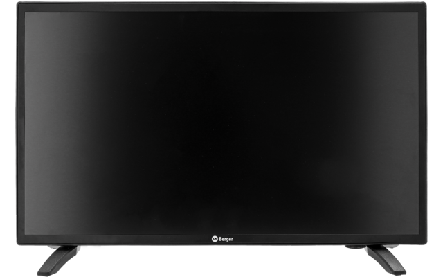 Black flat screen TV with two stands