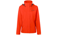 Rote Regenjacke mit Kapuze und Reißverschluss