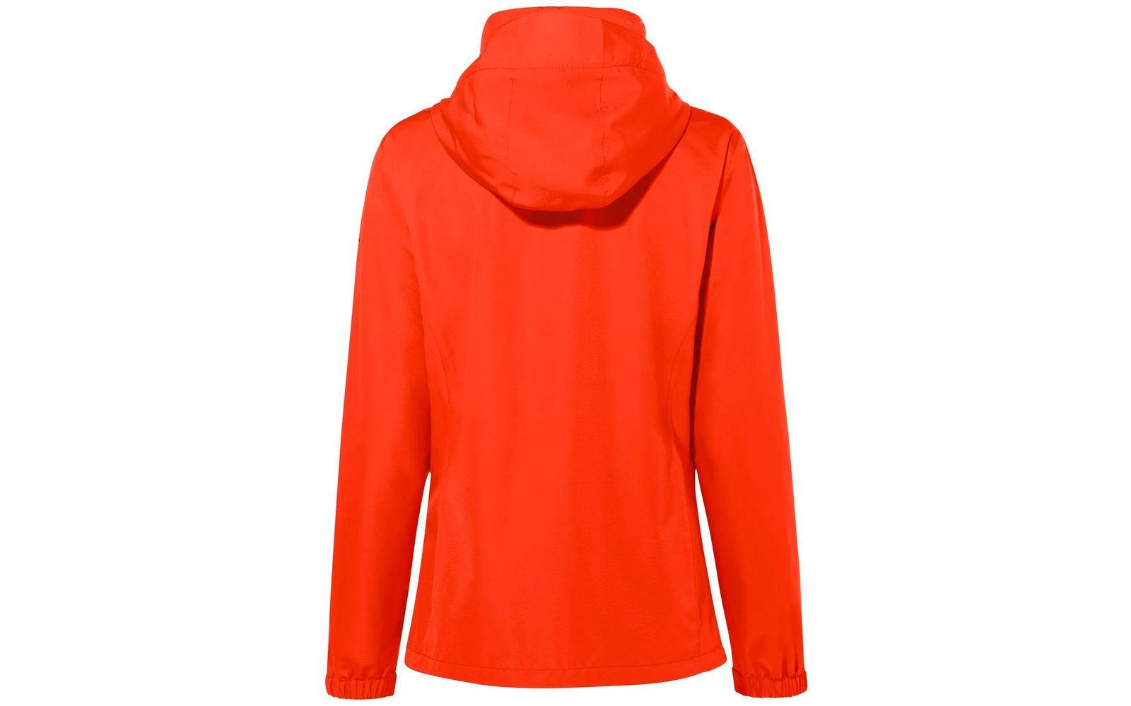 Imperméable rouge avec capuche vu de dos