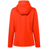 Imperméable rouge avec capuche vu de dos