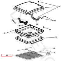 Dometic binnenframe, geschikt voor Mini-Heki-dakluik 400 x 400 mm, onderdeelnummer 4460004067