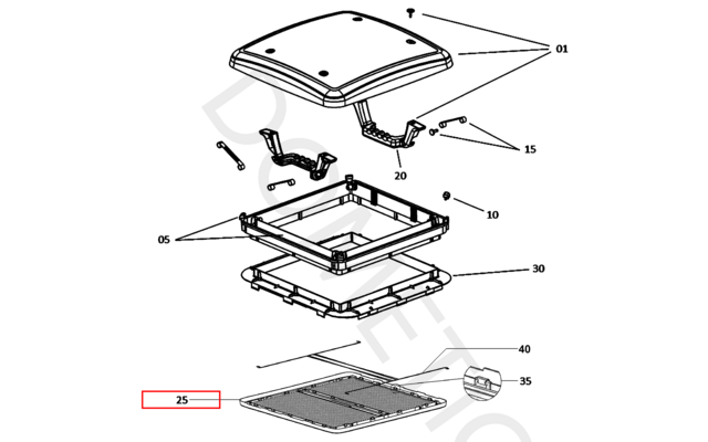 Product afbeelding Dometic binnenframe, geschikt voor Mini-Heki-dakluik 400 x 400 mm, onderdeelnummer 4460004067 1