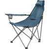Blauer faltbarer Campingstuhl mit Armlehnen und integriertem Getränkehalter