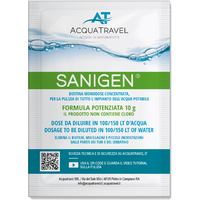 Igienizzante per pulizia impianto acqua potabile Acquatravel Sanigen in bustina monodose da 10 g per sistemi fino a 150 l