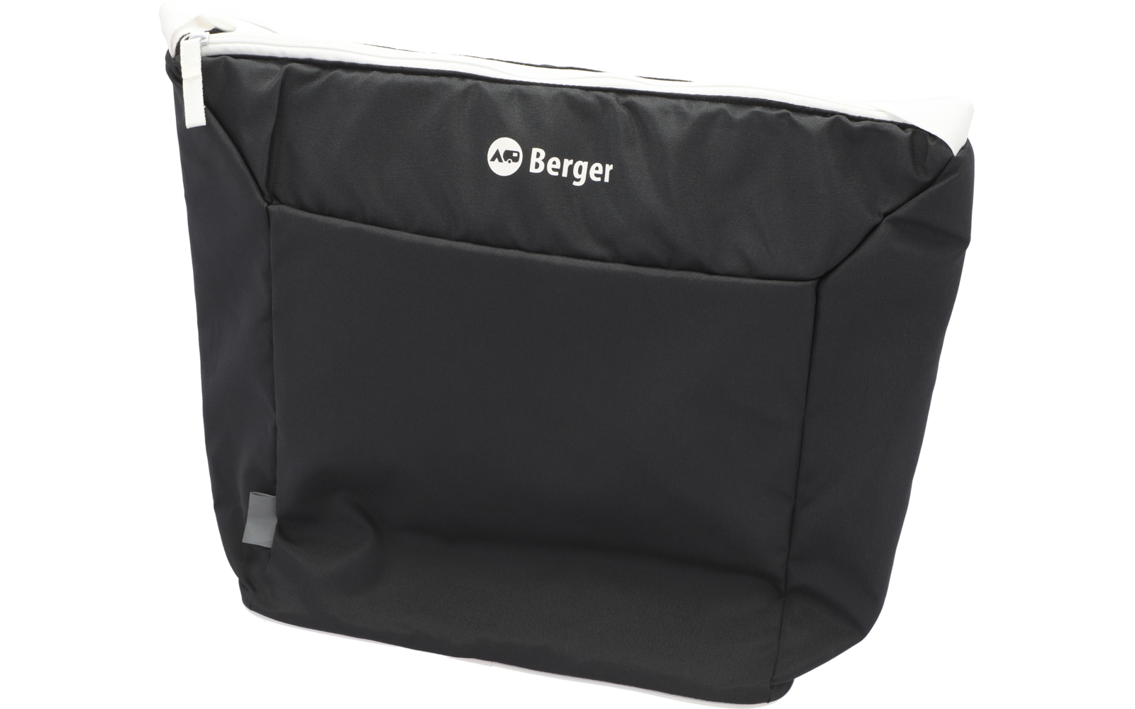 Schwarze Reisetasche mit Reißverschluss und Logo