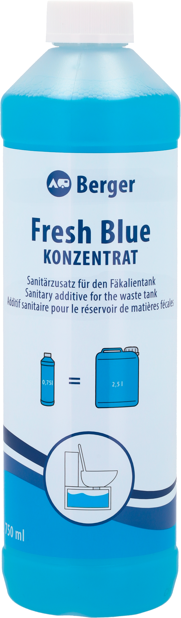 Berger Fresh Blue Konzentrat 750 ml - Sanitärzusatz für den Abwassertank