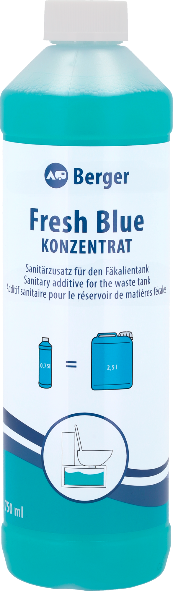 Berger Fresh Blue Konzentrat 750 ml - Sanit&auml;rzusatz f&uuml;r den Abwassertank