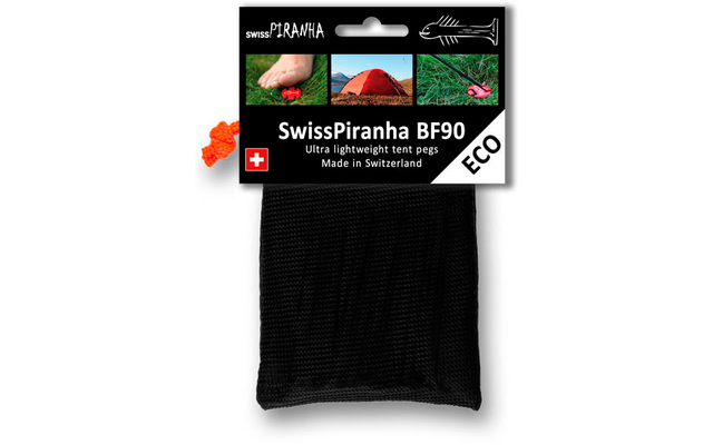SwissPiranha BF90 Piquet de tente noir 9,7 cm Set de 10 pièces en sachet