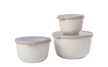 Mepal Cirqula multi bowl set round 3 pieces 500 / 1000 / 2000 ml nordic white