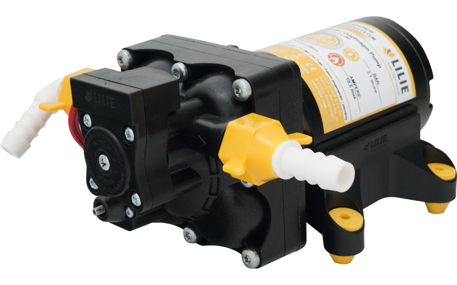 Produktbild Lilie Softserie Membranpumpe / Frischwasserpumpe 4-Kammer-Technik speziell für Filteranlagen 12V 1