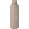 Beige metalen waterfles met schroefdop