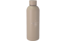 Bouteille d'eau en métal beige avec bouchon à vis