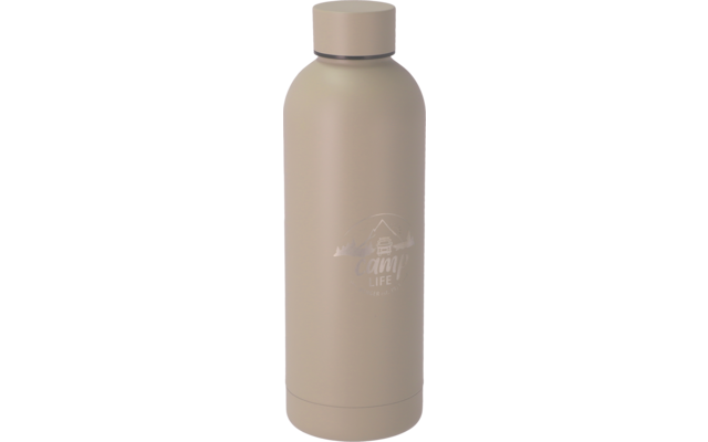 Bouteille d'eau en métal beige avec bouchon à vis