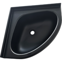 Comet corner washbasin Mini plastic edge length 345 mm matt black