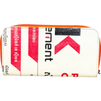 Beadbags Geldb&ouml;rse aus recycelten Zementsack gro&szlig; rot