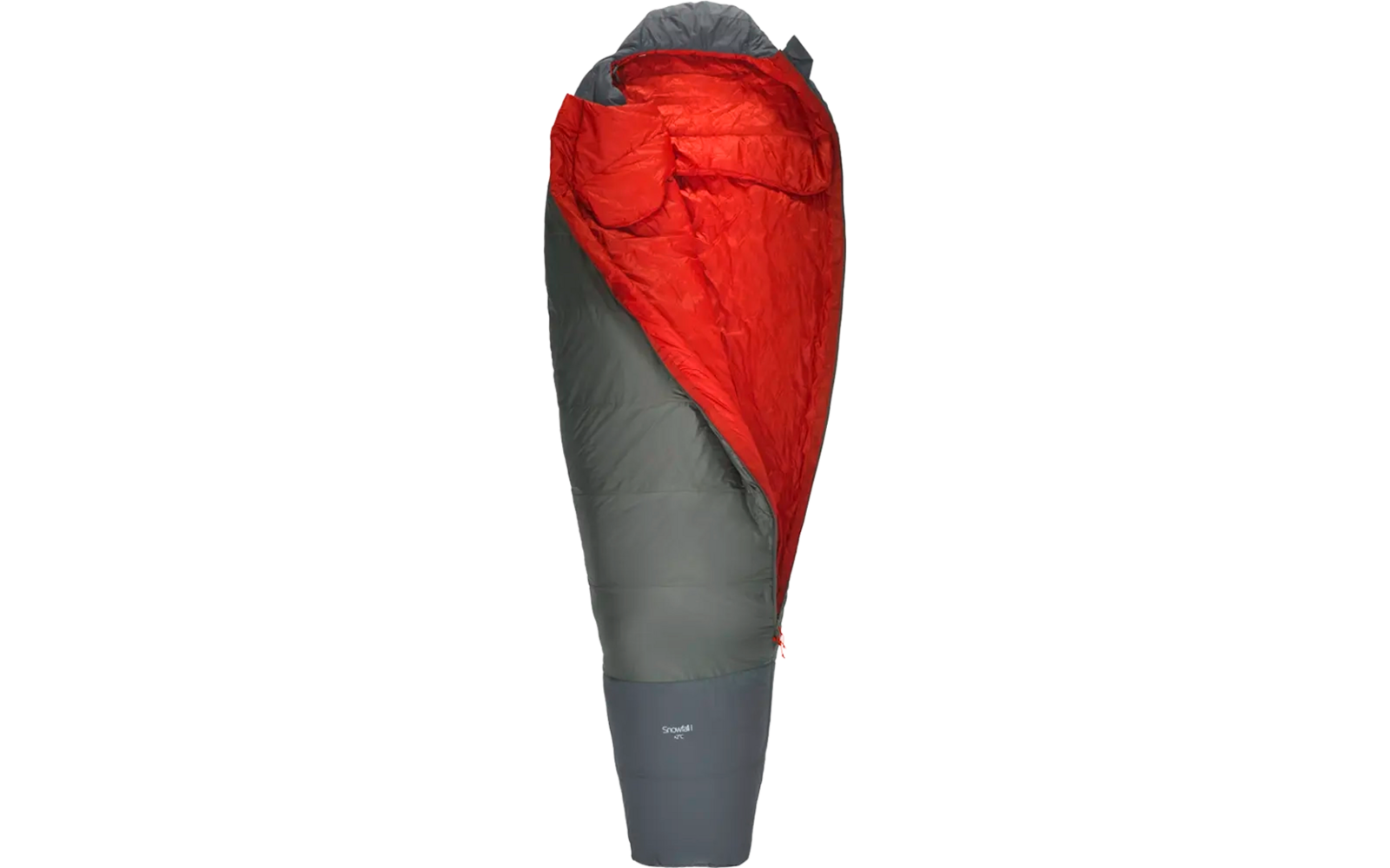 Grijs standbeeld met rode mantel en een bol in de hand