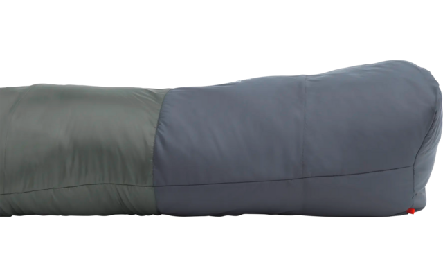 Gewatteerde slaapmat in grijs- en groentinten op een witte achtergrond