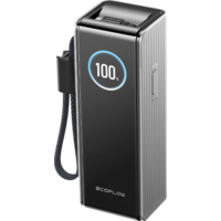 EcoFlow Rapid 25K USB-C Powerbank 25 000 mAh / 170 W mit 2 integrierten 100 W Kabeln silber