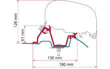 103943 104510 106260 159090 194950 232560 256380 - Staffe per tendalino Fiamma per F65/F80 per montaggio a tetto