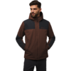 Mann trägt braune und schwarze Jacke mit Kapuze