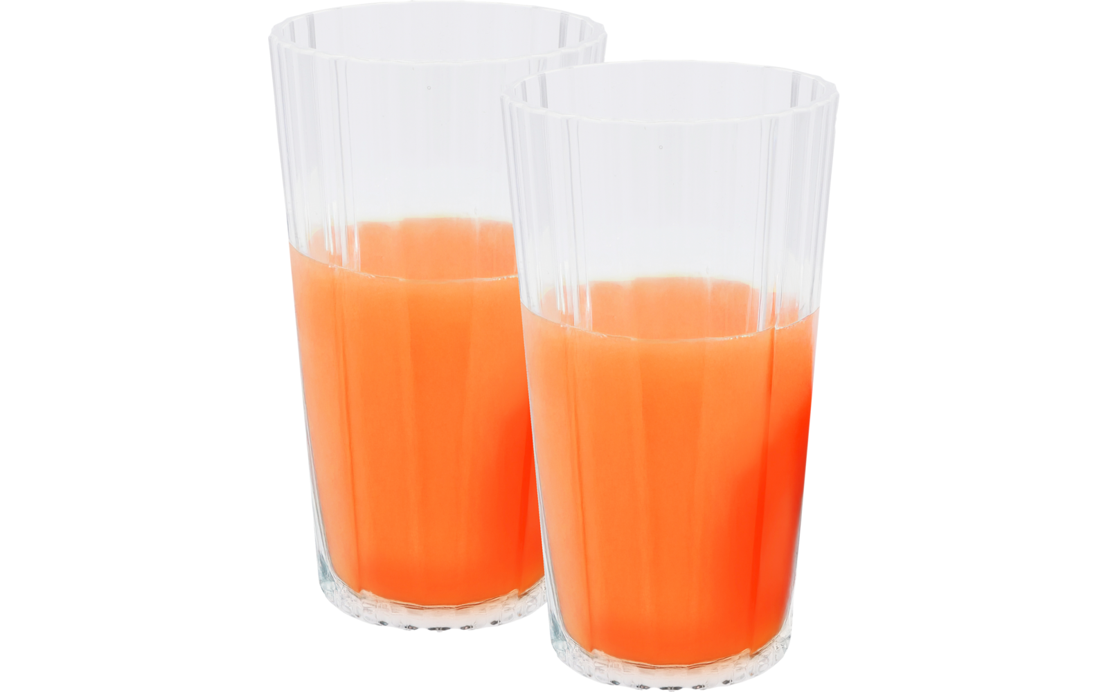 Zwei Gläser mit Orangensaft gefüllt
