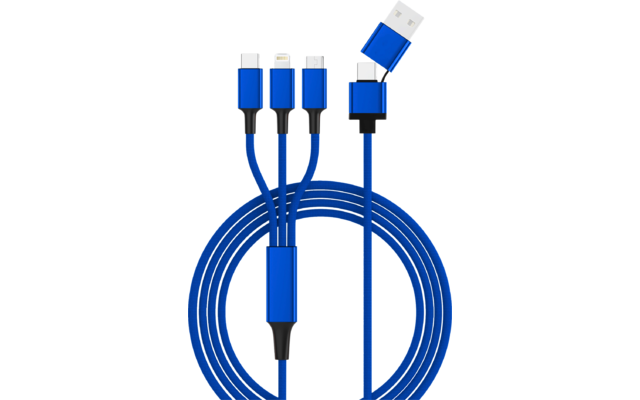InnTec Hydra ULTRA USB kabel 5in1 Kleur: Blauw