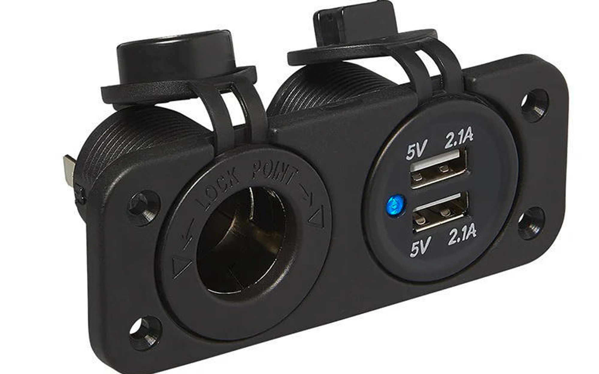 Linkstyle Presa di corrente USB da 12V, doppia presa di corrente da auto QC3 .0 e PD tipo C da 56W con interruttore per veicolo