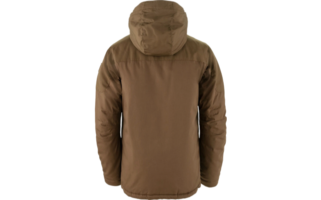 Braune Jacke mit Kapuze von hinten