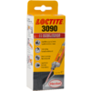 Gelbe Produktverpackung mit rotem Schriftzug 'LOCTITE', der Zahl '3090', Abbildung einer Zweikomponenten-Spritze und Henkel-Logo