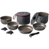 Topf-Set mit mehreren Töpfen, Pfannen und Griffen, dazu eine Aufbewahrungstasche