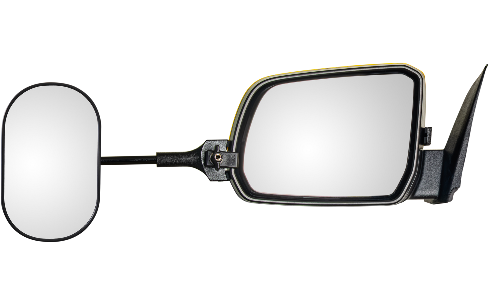 Seitenspiegel mit integriertem zusätzlichem Rundspiegel auf weißem Hintergrund