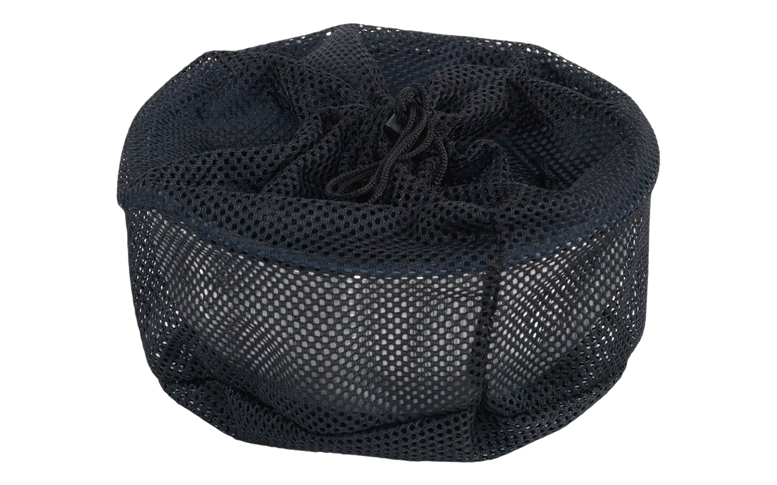 Runder schwarzer Netzbeutel mit Kordelzug