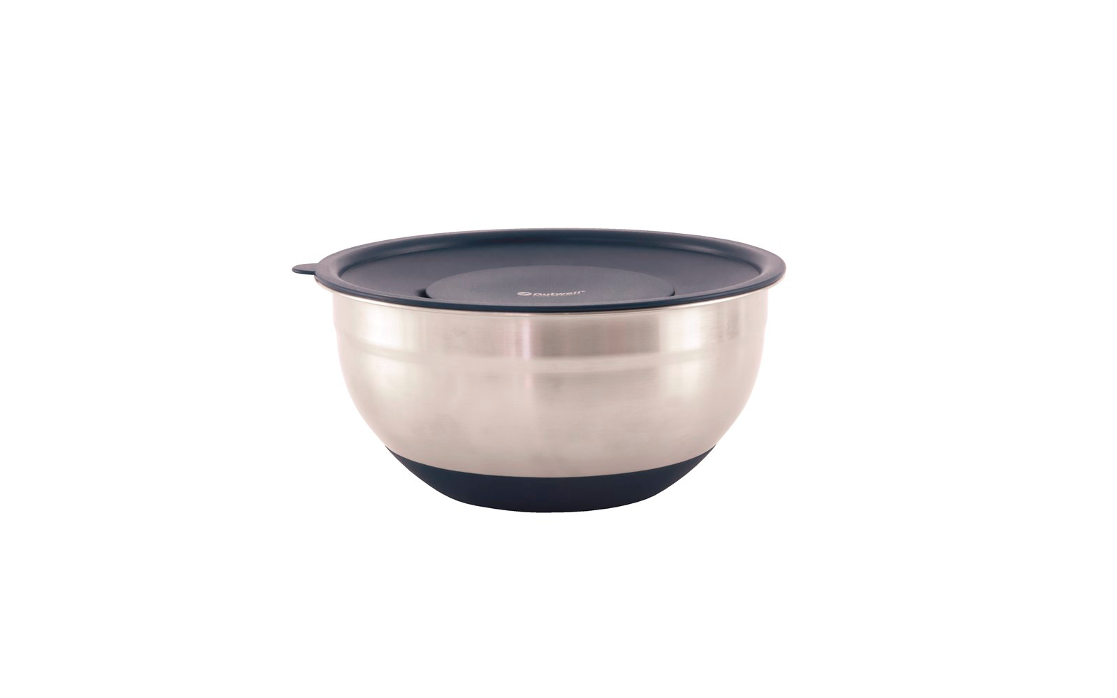 Edelstahlschüssel mit schwarzem Kunststoffdeckel und rutschfestem Boden