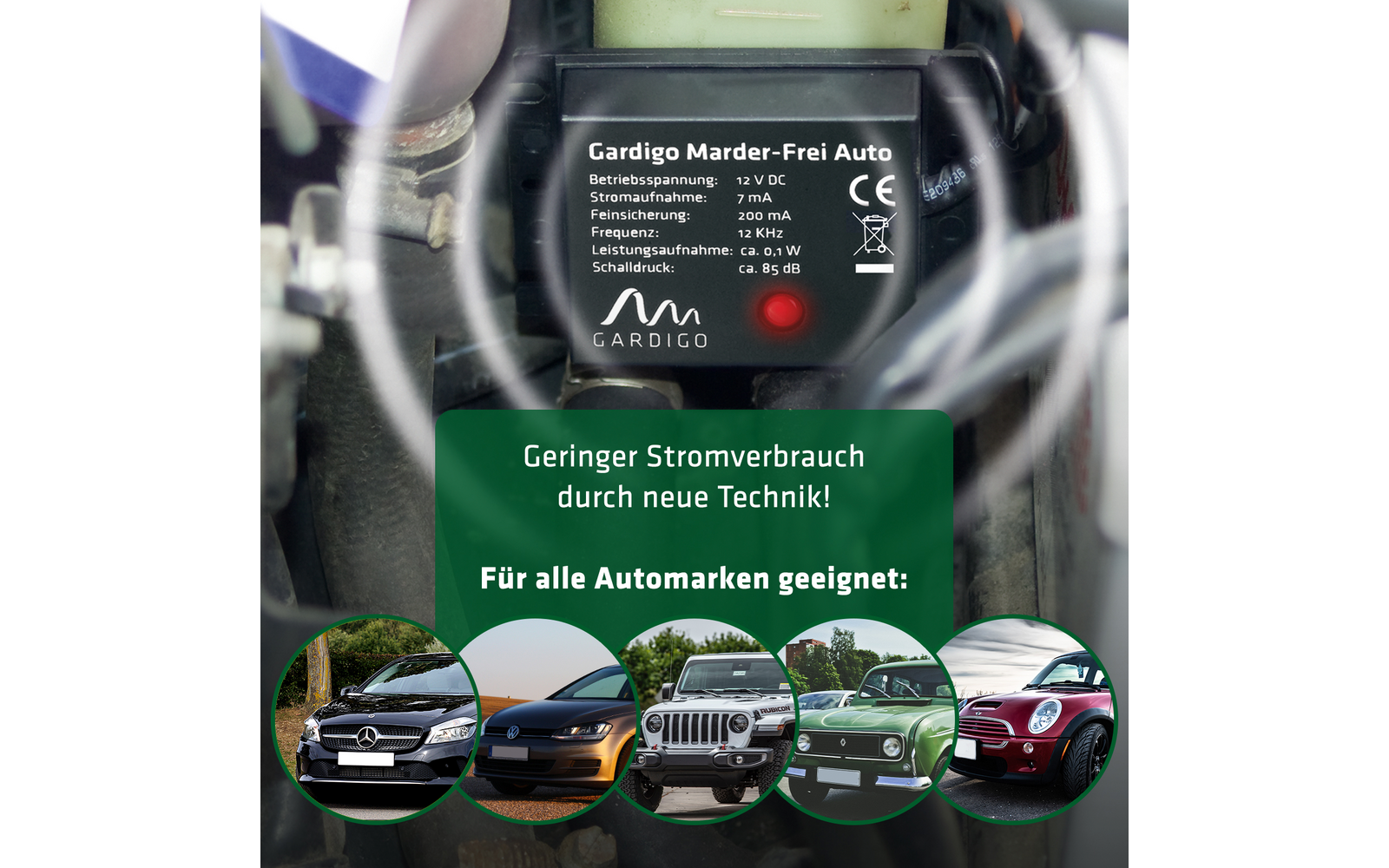 Automaten zur Erzeugung von Gelegenheitsstrom am Straßenrand, mit Text und Graphik im Vordergrund
