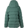 Grüne Daunenjacke mit Kapuze von hinten