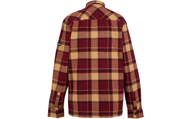 Rotes und beige kariertes Hemd von hinten