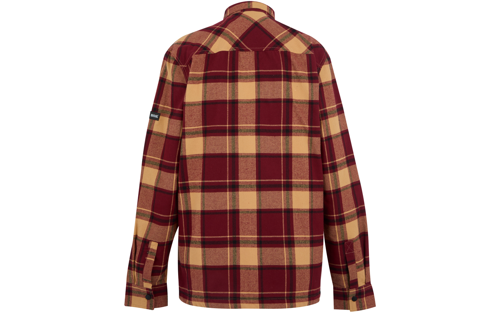 Rotes und beige kariertes Hemd von hinten