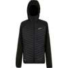 Schwarze Steppjacke mit Kapuze und Reißverschluss