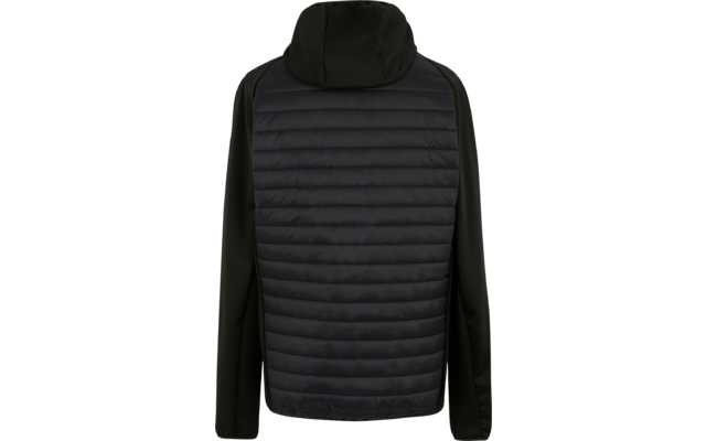 Schwarze Jacke mit Stehkragen und gestepptem Vorderteil